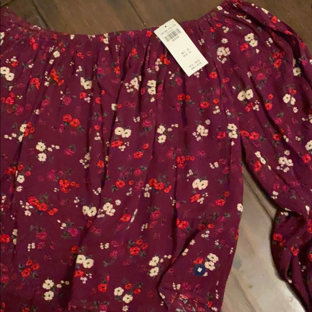 Off the shoulder floral blouse